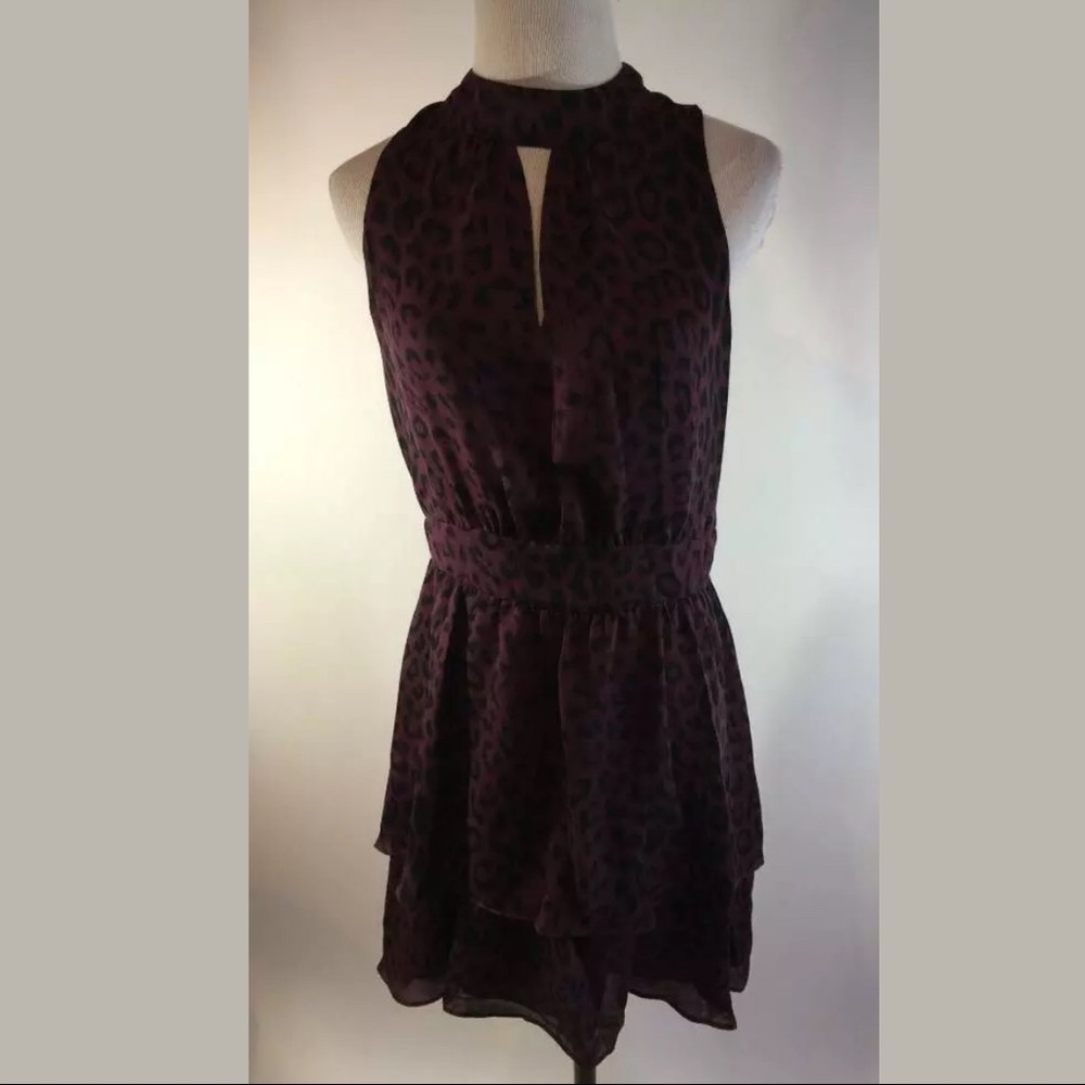 Parker Animal Print Halter Flare Dress NWT Large - Picture 3 of 8